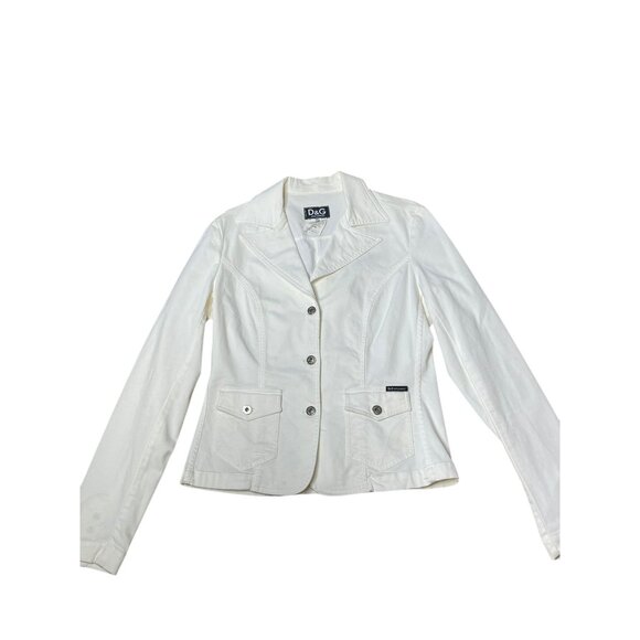 Dolce & Gabbana Womens White Cotton Blazer Jacket Size 32/36 IT Made In Italy - Picture 12 of 14